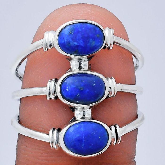 Lapis Lazuli Ring size-8 EXR03345 R-1566, 7x5 mm