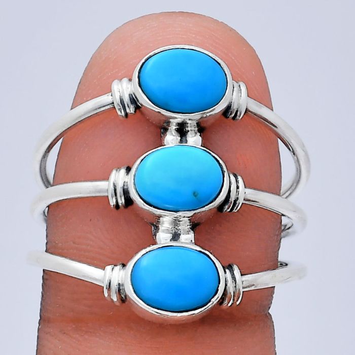 Sleeping Beauty Turquoise Ring size-10 EXR03353 R-1566, 7x5 mm