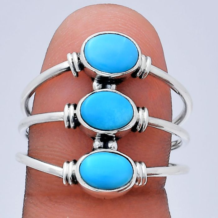 Sleeping Beauty Turquoise Ring size-10 EXR03355 R-1566, 7x5 mm