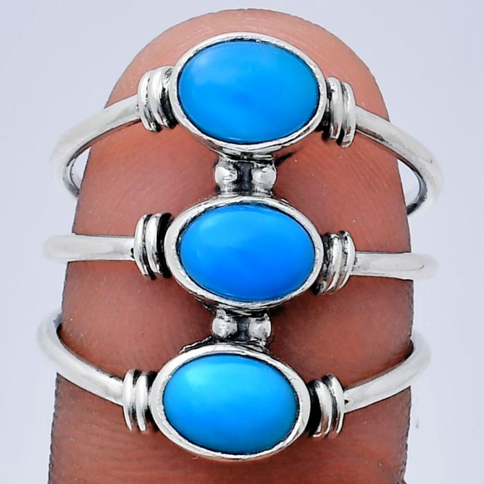 Sleeping Beauty Turquoise Ring size-7 EXR03362 R-1566, 7x5 mm