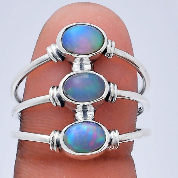 Ethiopian Opal Ring size-10 EXR03368 R-1566, 7x5 mm