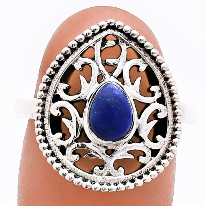 Lapis Lazuli Ring size-8 EXR03382 R-1038, 7x5 mm