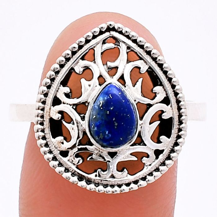 Lapis Lazuli Ring size-9.5 EXR03383 R-1038, 7x5 mm