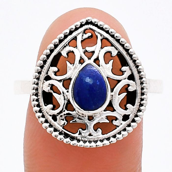 Lapis Lazuli Ring size-9.5 EXR03384 R-1038, 7x5 mm