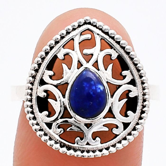 Lapis Lazuli Ring size-8 EXR03385 R-1038, 7x5 mm