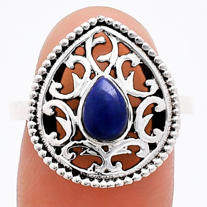 Lapis Lazuli Ring size-8 EXR03389 R-1038, 7x5 mm