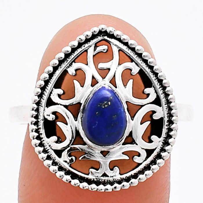 Lapis Lazuli Ring size-9 EXR03391 R-1038, 7x5 mm