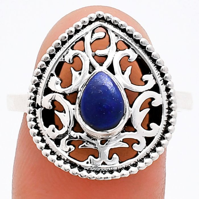 Lapis Lazuli Ring size-9 EXR03392 R-1038, 7x5 mm