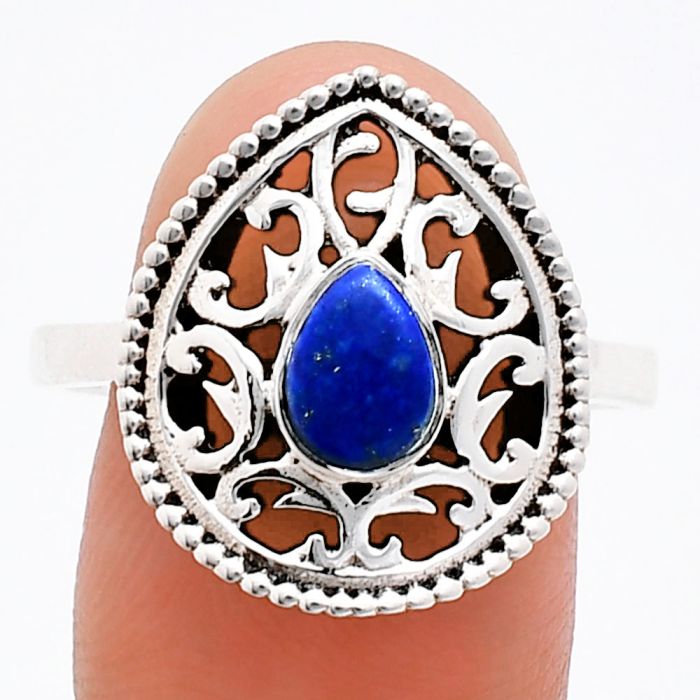 Lapis Lazuli Ring size-9.5 EXR03395 R-1038, 7x5 mm