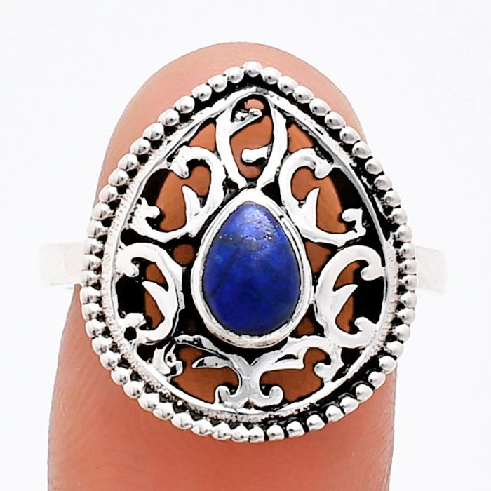 Lapis Lazuli Ring size-8 EXR03397 R-1038, 7x5 mm