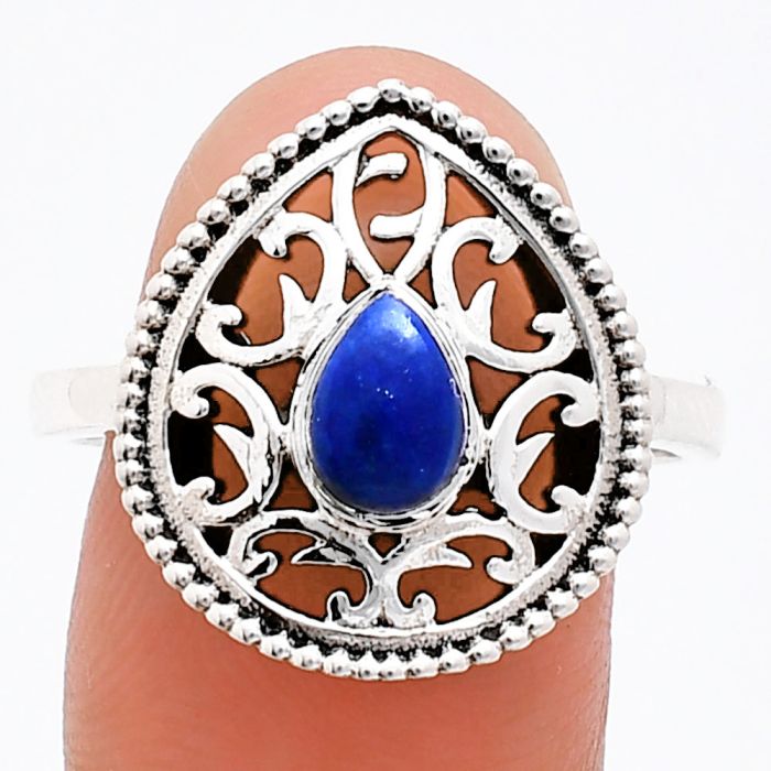 Lapis Lazuli Ring size-10 EXR03398 R-1038, 7x5 mm