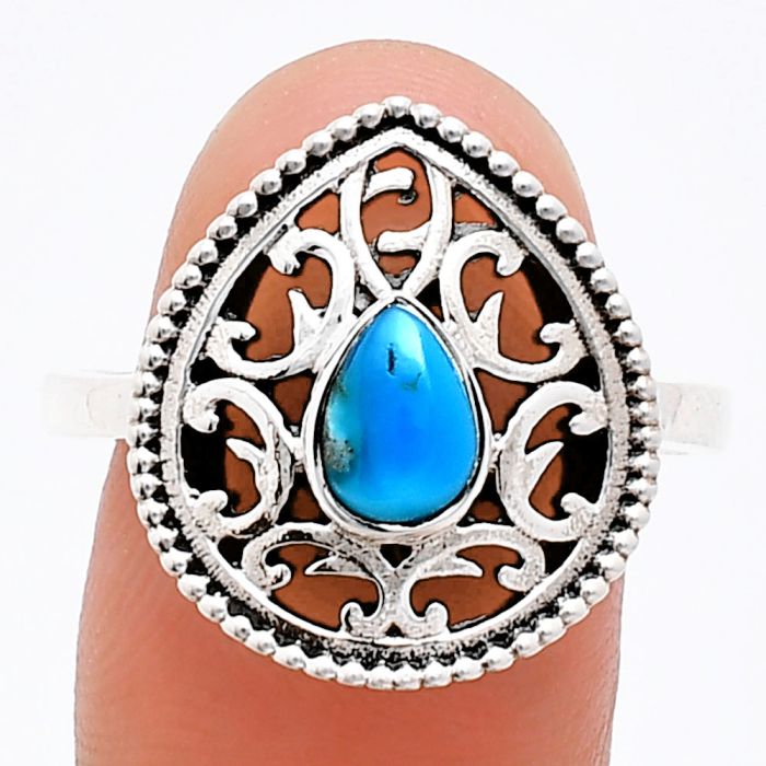 Sleeping Beauty Turquoise Ring size-10 EXR03402 R-1038, 7x5 mm