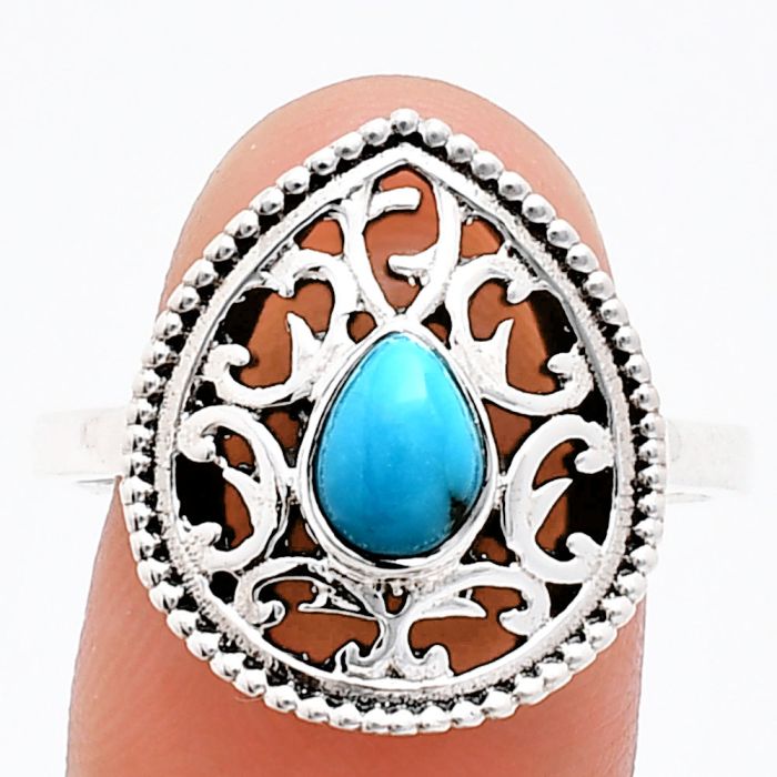 Sleeping Beauty Turquoise Ring size-10 EXR03412 R-1038, 7x5 mm