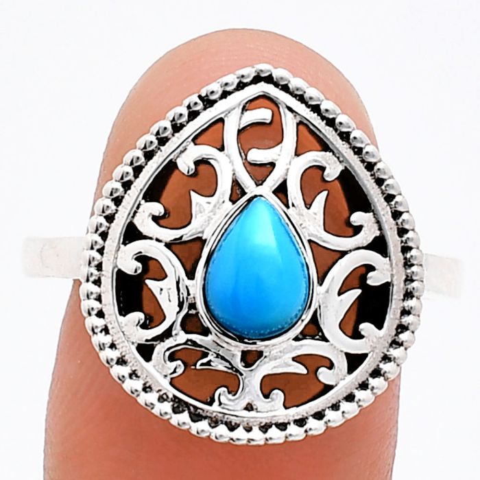 Sleeping Beauty Turquoise Ring size-9.5 EXR03420 R-1038, 7x5 mm