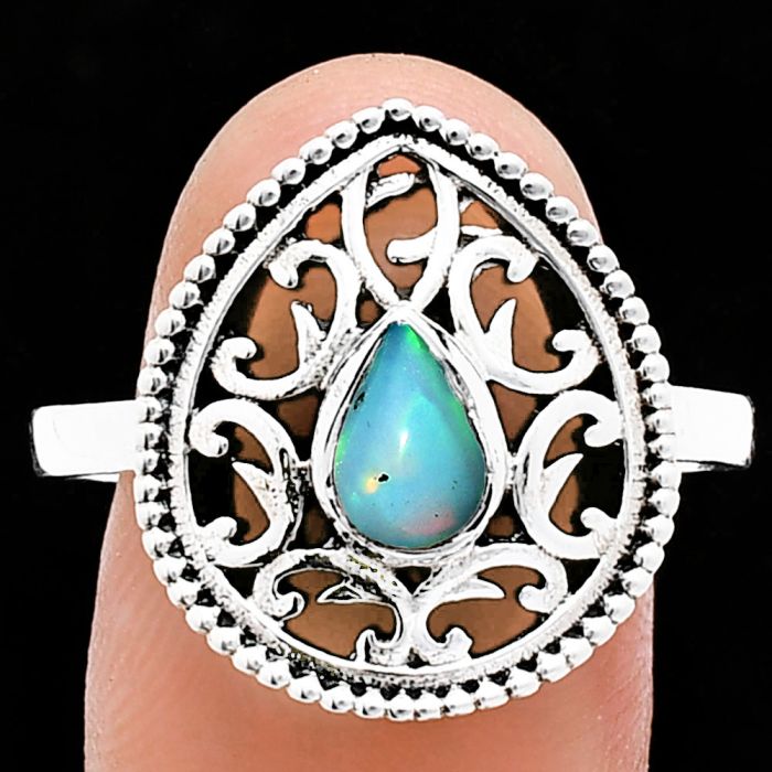 Ethiopian Opal Ring size-10 EXR03427 R-1038, 7x5 mm