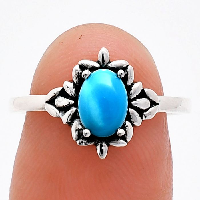 Sleeping Beauty Turquoise Ring size-7 EXR03440 R-1721, 7x5 mm