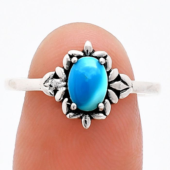 Sleeping Beauty Turquoise Ring size-8.5 EXR03443 R-1721, 7x5 mm