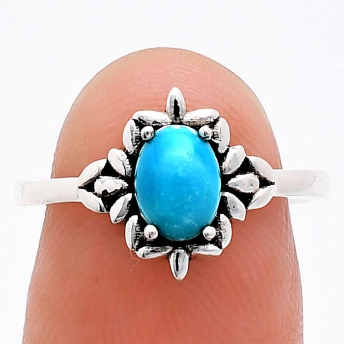 Sleeping Beauty Turquoise Ring size-7 EXR03445 R-1721, 7x5 mm