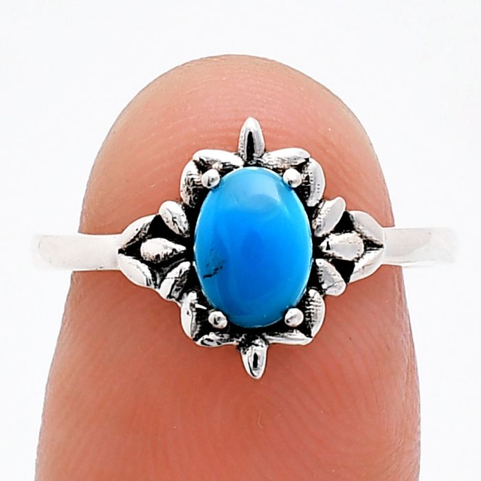 Sleeping Beauty Turquoise Ring size-7 EXR03447 R-1721, 7x5 mm