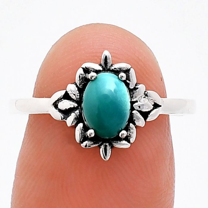 Sleeping Beauty Turquoise Ring size-8 EXR03452 R-1721, 7x5 mm