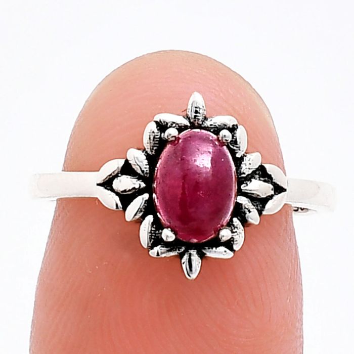 Ruby Glassfield Ring size-7 EXR03454 R-1721, 7x5 mm