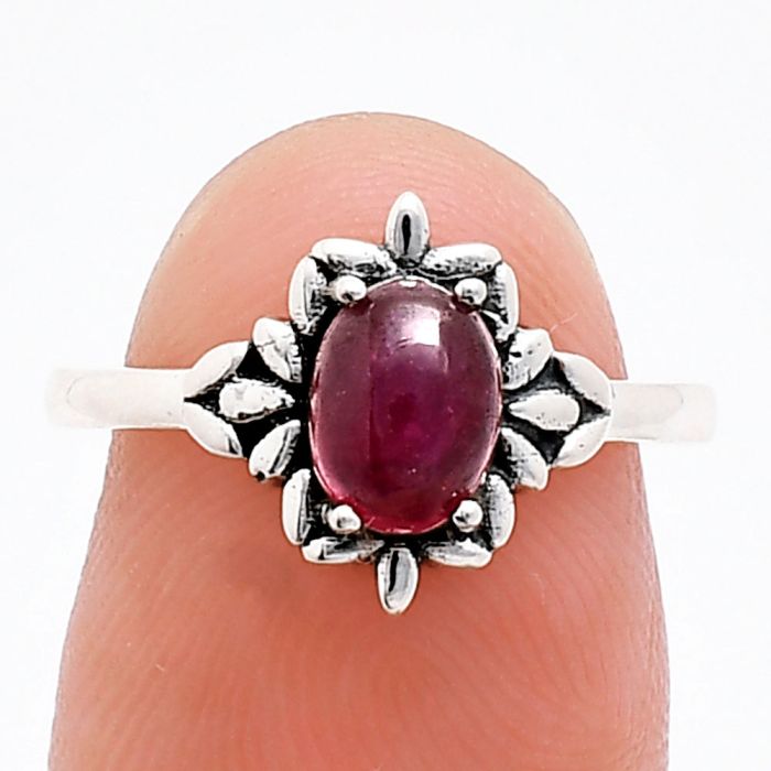 Ruby Glassfield Ring size-6 EXR03457 R-1721, 7x5 mm