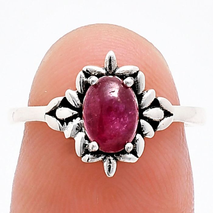 Ruby Glassfield Ring size-6 EXR03460 R-1721, 7x5 mm