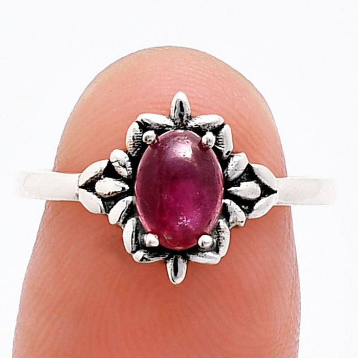 Ruby Glassfield Ring size-7 EXR03461 R-1721, 7x5 mm