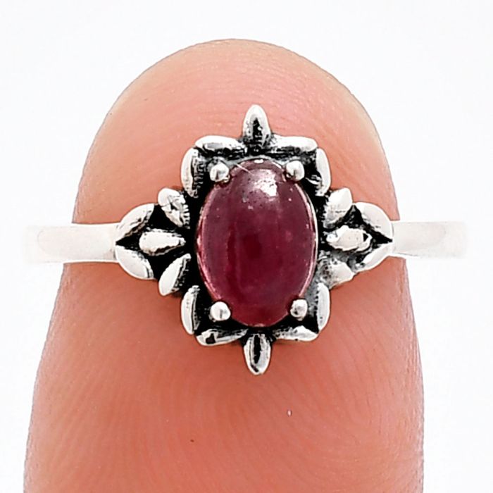 Ruby Glassfield Ring size-7 EXR03463 R-1721, 7x5 mm