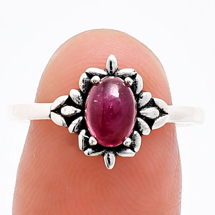 Ruby Glassfield Ring size-8 EXR03466 R-1721, 7x5 mm