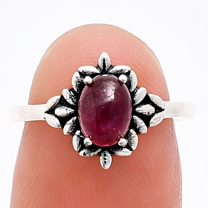 Ruby Glassfield Ring size-6 EXR03468 R-1721, 7x5 mm