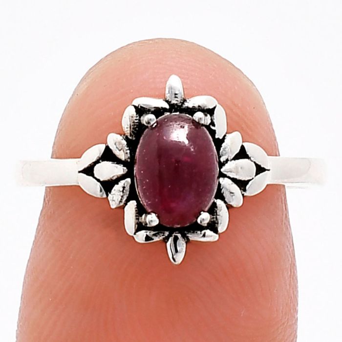 Ruby Glassfield Ring size-7 EXR03473 R-1721, 7x5 mm