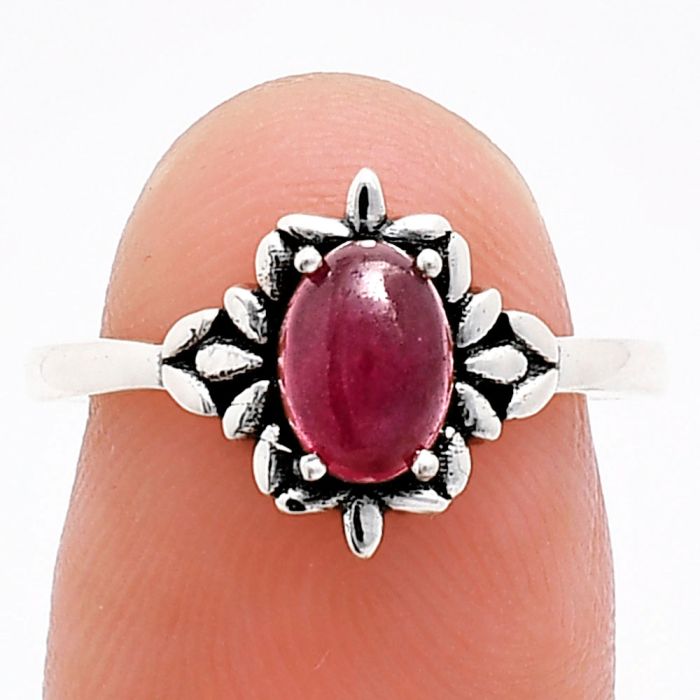 Ruby Glassfield Ring size-7 EXR03474 R-1721, 7x5 mm