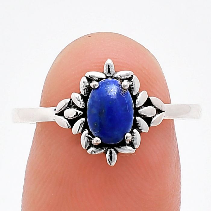 Lapis Lazuli Ring size-9 EXR03477 R-1721, 7x5 mm