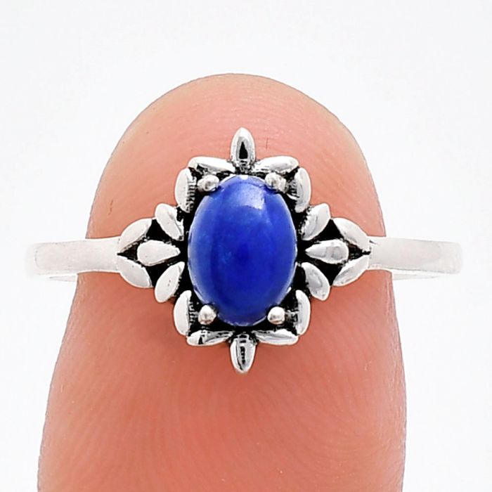 Lapis Lazuli Ring size-9 EXR03478 R-1721, 7x5 mm