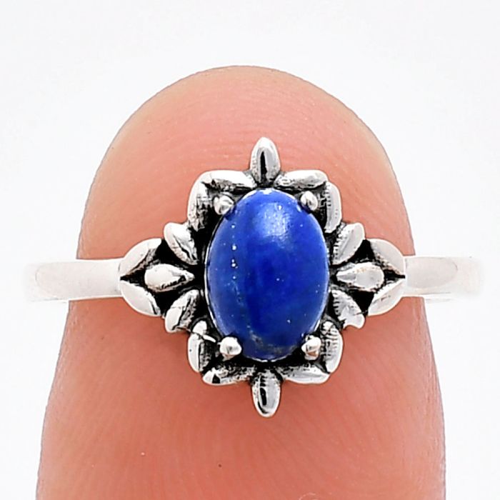 Lapis Lazuli Ring size-7 EXR03480 R-1721, 7x5 mm