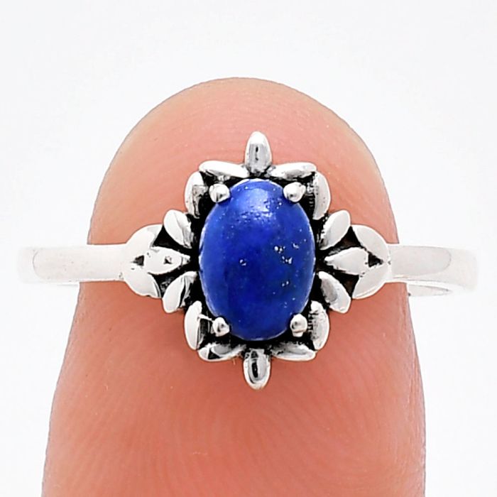 Lapis Lazuli Ring size-9 EXR03481 R-1721, 7x5 mm