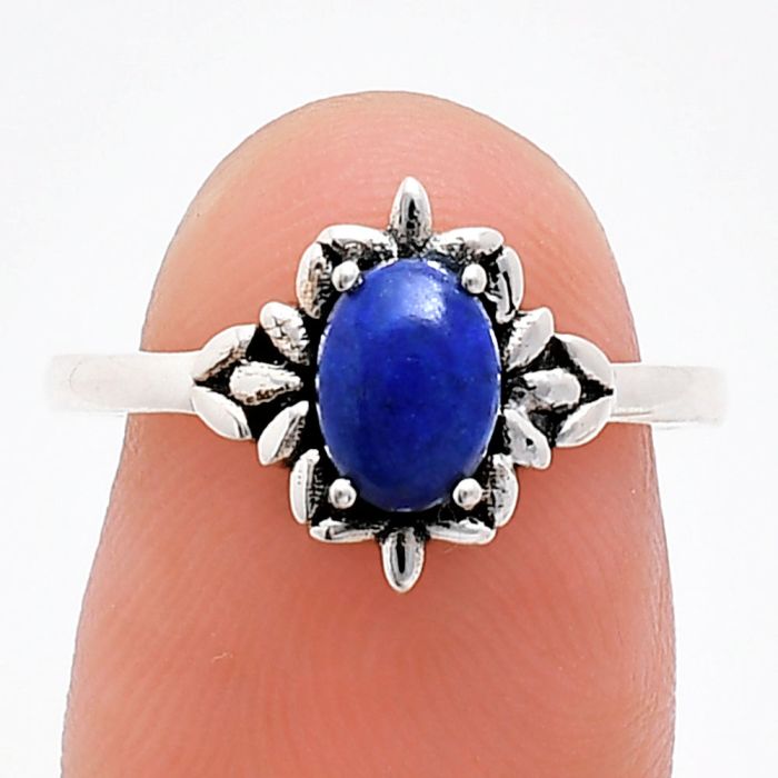 Lapis Lazuli Ring size-7 EXR03486 R-1721, 7x5 mm