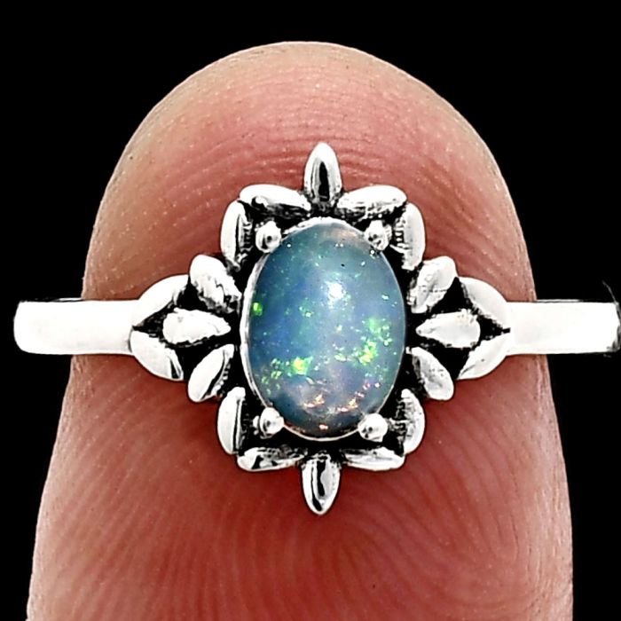 Ethiopian Opal Ring size-7 EXR03533 R-1721, 7x5 mm