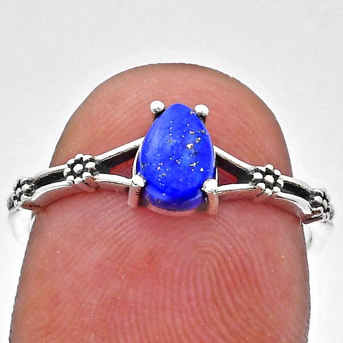 Lapis Lazuli Ring size-8 EXR03635 R-1720, 7x5 mm