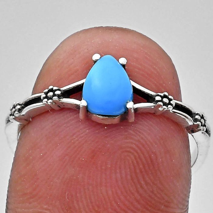 Sleeping Beauty Turquoise Ring size-9 EXR03638 R-1720, 7x5 mm