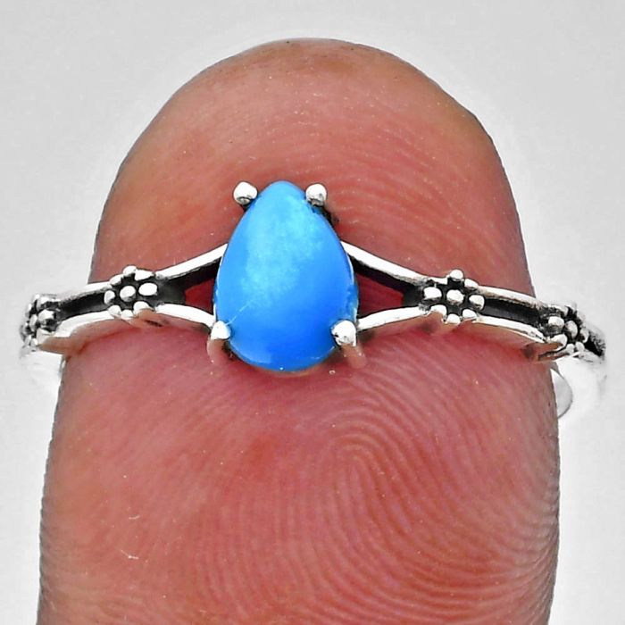 Sleeping Beauty Turquoise Ring size-9 EXR03639 R-1720, 7x5 mm