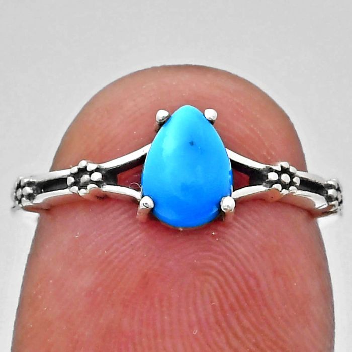 Sleeping Beauty Turquoise Ring size-6 EXR03640 R-1720, 7x5 mm