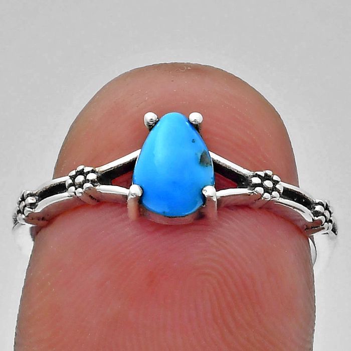 Sleeping Beauty Turquoise Ring size-8 EXR03641 R-1720, 7x5 mm