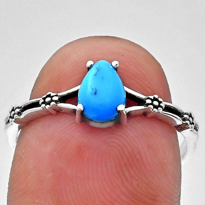 Sleeping Beauty Turquoise Ring size-9 EXR03642 R-1720, 7x5 mm