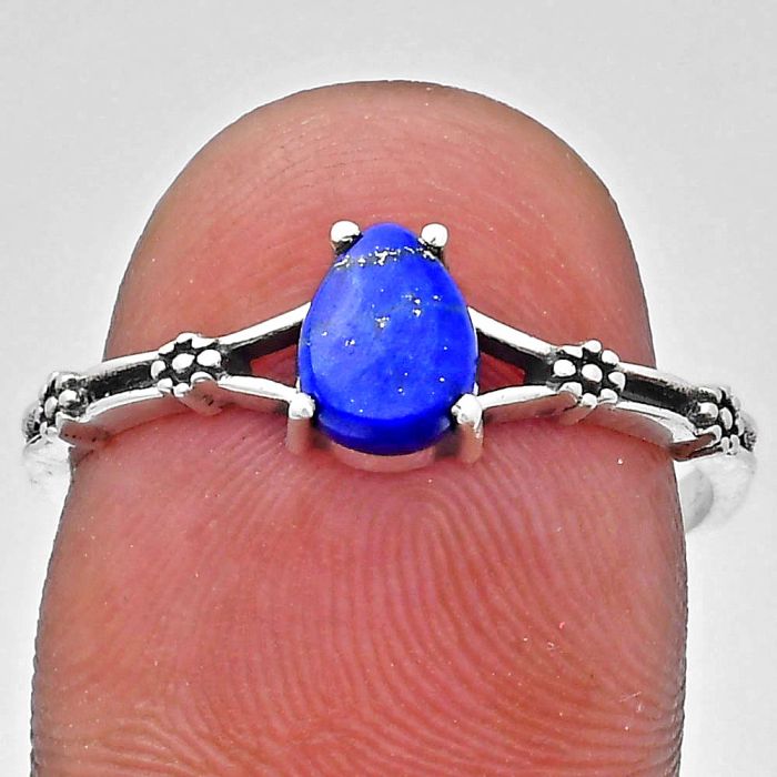 Lapis Lazuli Ring size-9 EXR03644 R-1720, 7x5 mm