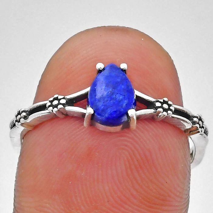 Lapis Lazuli Ring size-9 EXR03648 R-1720, 7x5 mm