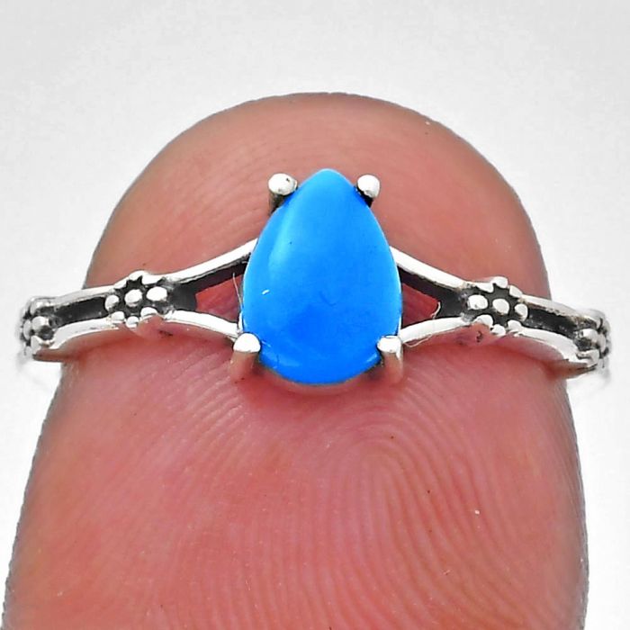 Sleeping Beauty Turquoise Ring size-6 EXR03649 R-1720, 7x5 mm