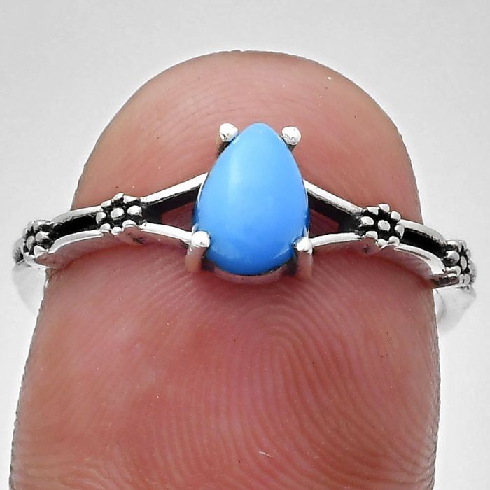 Sleeping Beauty Turquoise Ring size-8 EXR03652 R-1720, 7x5 mm