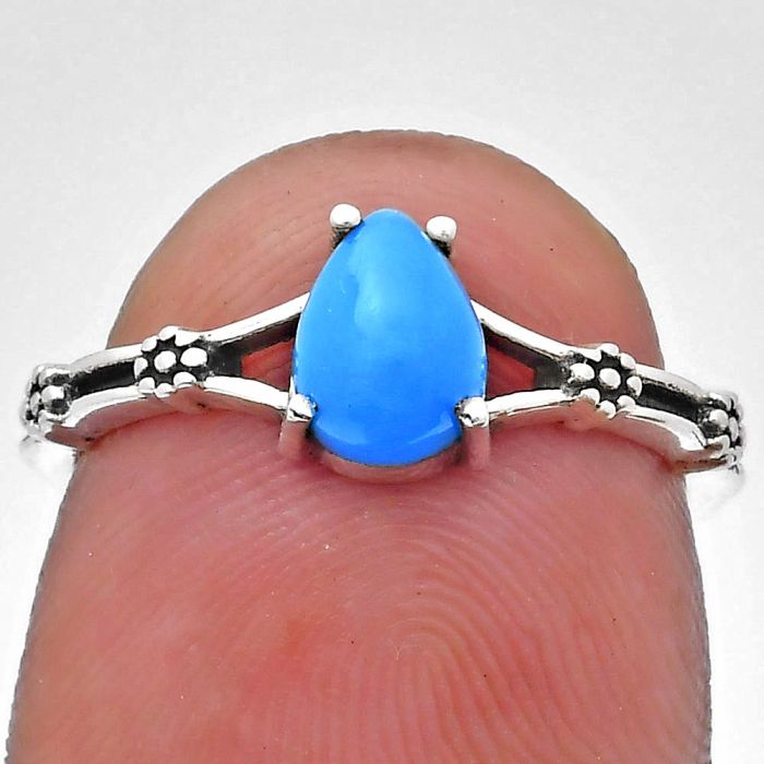 Sleeping Beauty Turquoise Ring size-6 EXR03653 R-1720, 7x5 mm